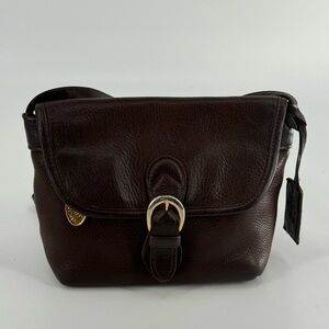 Vintage Stone Mountain Shoulder Bag Crossbody Brown Leather